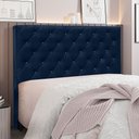 Ver imagem 2 de Cabeceira Casal 1,40m Toledo Suede Azul Marinho - Pallazio