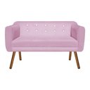 Ver imagem 2 de Namoradeira Julia 2 Lugares Rosa Bebê com Strass Pés Palito