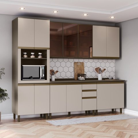 Cozinha Modulada Completa 05 Peças 100% MDF com Torre Quente Connect
