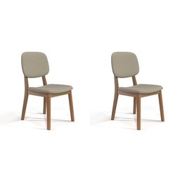 Kit com 2 Cadeiras de Jantar Detroit Nature/areia - Tebarrot Móveis - 1