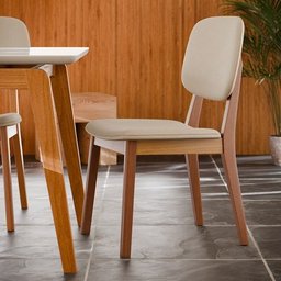 Kit com 2 Cadeiras de Jantar Detroit Nature/areia - Tebarrot Móveis - 2