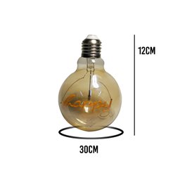 Lâmpada LED Happy Vintage Mensagem 4W Branco Quente Casa Comercio - 4