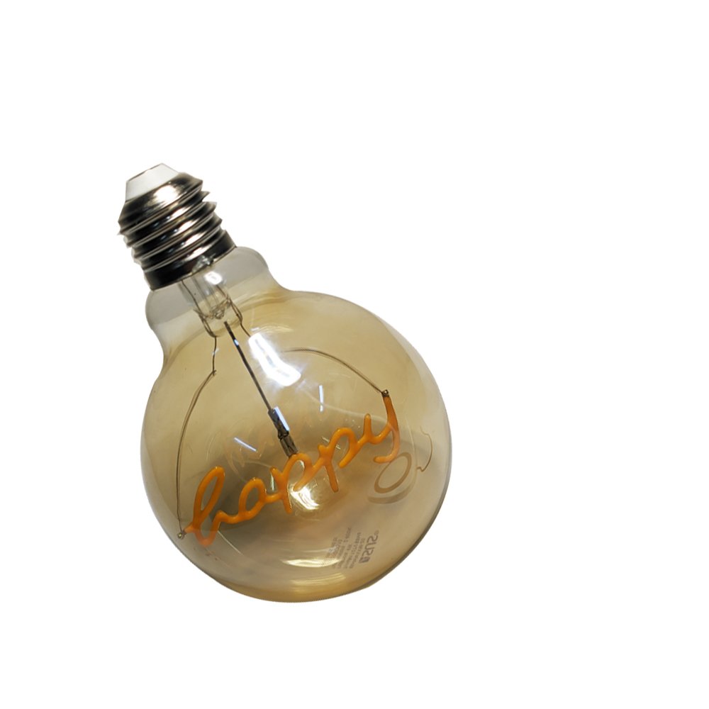 Lâmpada LED Happy Vintage Mensagem 4W Branco Quente Casa Comercio - 6