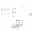 Ver imagem 3 de Cama de Solteiro para Colchão 88 X 188cm Multimóveis Vcr35014 Amêndoa/branco