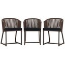 Ver imagem 1 de 3 Cadeiras de Jantar Área Noronha em Alumínio com Pintura Marrom Corda Náutica E12 Trama Original