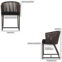 Ver imagem 2 de 3 Cadeiras de Jantar Área Noronha em Alumínio com Pintura Marrom Corda Náutica E12 Trama Original