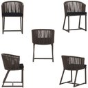 Ver imagem 5 de 3 Cadeiras de Jantar Área Noronha em Alumínio com Pintura Marrom Corda Náutica E12 Trama Original