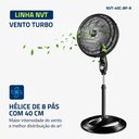 Ver imagem 2 de Ventilador de Coluna 40cm Turbo Mondial 140w Preto/prata Nvt-40c-8p-b - 127v