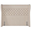 Ver imagem 4 de Kit Cabeceira Cama Box Queen 160 Cm Madrid com Puff Recamier Santorini Linho Creme - Lyam Decor