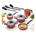 Ver imagem 6 de Jogo de Panelas 08 Peças Cereja Antiaderente Remaza