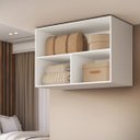Ver imagem 2 de Armário Aéreo Organizador Multiuso MDF 02 Portas Altezza Belmax:Branco