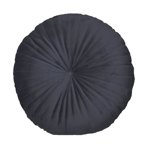 Almofada Redonda Rendy 40 Cm em Veludo Várias Cores Cor:cinza Chumbo