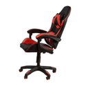 Ver imagem 5 de Cadeira Gamer Escritório Reclinável Giratória Assento Couro Preto/Vermelho