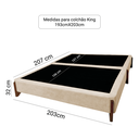 Ver imagem 3 de Base Cama Box King Size 203cm Orgânica Thor Bouclê:bege