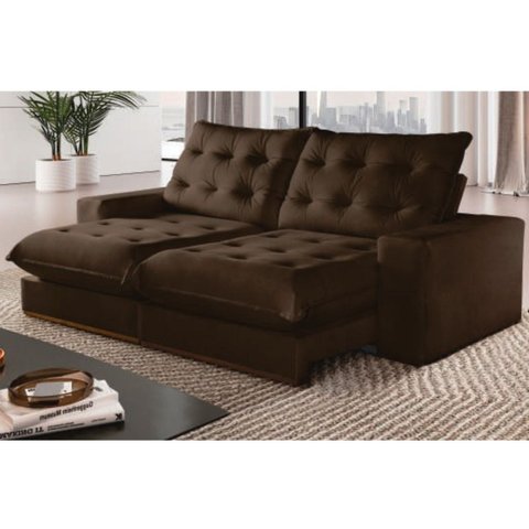 Sofá Retrátil e Reclinável Milão 250cm com Super Pillow de 30cm com Molas Pocket - Movenzo Estofados