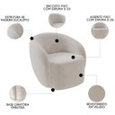 Ver imagem 6 de Sofá 2 Lugares Living 160cm e 1 Poltrona Giratória Garbin K04 Veludo Bege - Mpozenato