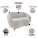 Ver imagem 5 de Sofá 2 Lugares Living 160cm e 1 Poltrona Giratória Garbin K04 Veludo Bege - Mpozenato