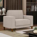 Ver imagem 2 de Poltrona Decorativa Sala de Estar Kit 02 Zaire M22 Linho Areia - Mpozenato