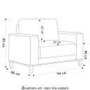 Ver imagem 4 de Poltrona Decorativa Sala de Estar Kit 02 Zaire M22 Linho Areia - Mpozenato