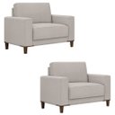 Ver imagem 1 de Poltrona Decorativa Sala de Estar Kit 02 Zaire M22 Linho Areia - Mpozenato