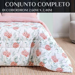 Jogo de Cama Casal King Size Selin 100% Algodao Quentinho:rose - 5