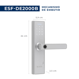 Fechadura Digital de Embutir Esf-de2000b + Instalação Prata Elsys - 6