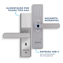 Fechadura Digital de Embutir Esf-de2000b + Instalação Prata Elsys - 4