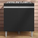 Ver imagem 2 de Balcao Com Tampo Cooktop 79 cm 2 Portas Andreia Preto REAJL