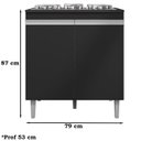 Ver imagem 3 de Balcao Com Tampo Cooktop 79 cm 2 Portas Andreia Preto REAJL