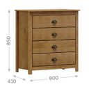 Ver imagem 5 de Conjunto Quarto: Guarda-Roupa 4 Portas, Escrivaninha, Cômoda 4 Gavetas Topázio Freijó Madeira Pinus