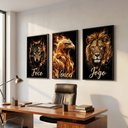 Ver imagem 1 de Kit 3 Quadros Foco Vence Jogo Motivacionais com Moldura:preta