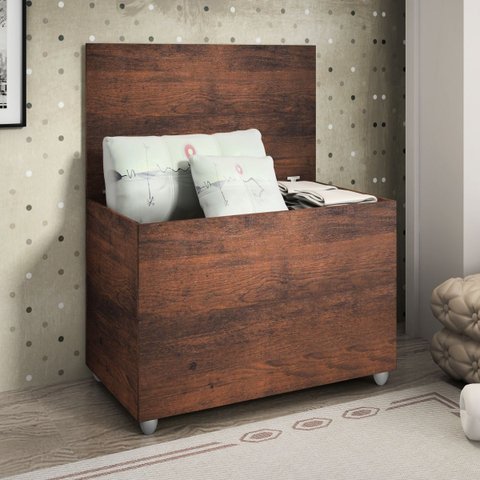 Caixa Baú Organizador de Brinquedos Roupas Multiuso Café