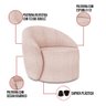 Poltrona Decorativa Orgânica Lua Bouclê Rosê D03 - D’Rossi - 3