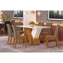 Ver imagem 2 de Mesa para Cozinha Épic Sc24 + Tampo Madeirado Vidro Curvo 160x90cm Nature-off White - Henn