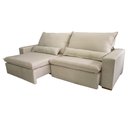 Ver imagem 2 de Sofá Retrátil/Reclinável Emilly 2,30 Suede Nude Sala/Recepção
