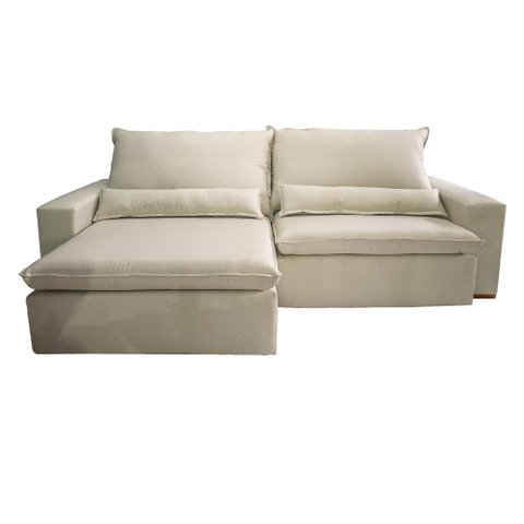 Sofá Retrátil/Reclinável Emilly 2,30 Suede Nude Sala/Recepção