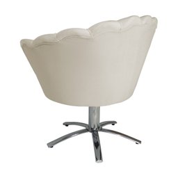 Poltrona Petala Base Giratória de Metal Suede Bege - Fm - 3
