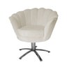 Poltrona Petala Base Giratória de Metal Suede Bege - Fm - 1