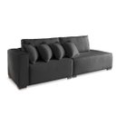 Ver imagem 2 de Sofá 4 Lugares Modulado Chaise Almofada Solta Molas Isa Be Linho Preto 2,3m