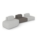 Ver imagem 1 de Sofá 3 Lugares Orgânico com Chaise e 2 Módulos Berlim Bouclê Cinza Claro/grafite K01 - D’Rossi