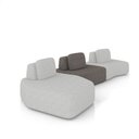 Ver imagem 2 de Sofá 3 Lugares Orgânico com Chaise e 2 Módulos Berlim Bouclê Cinza Claro/grafite K01 - D’Rossi