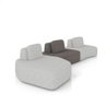 Sofá 3 Lugares Orgânico com Chaise e 2 Módulos Berlim Bouclê Cinza Claro/grafite K01 - D'rossi - 2