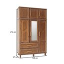 Ver imagem 4 de Guarda-Roupa Solteiro Acre 6 Portas 2 Gavetas com Espelho Ypê - Rodmoveis