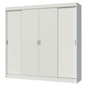 Ver imagem 2 de Guarda-Roupa Casal Madesa Austin 4 Portas de Correr 3 Gavetas Branco Cor:Branco