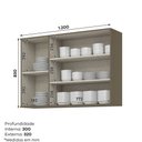 Ver imagem 4 de Armário Aéreo de Cozinha 3 Portas com Vidro Lora Casa 812