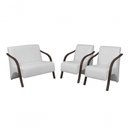 Ver imagem 1 de Conjunto Poltronas Vênus Pés Madeira Courino Branco