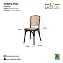 Ver imagem 7 de Kit 4 Cadeiras Amis Rattan Preta Polipropileno Sala Cozinha Jantar Restaurante Eventos - La Mobilia