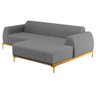 Sofá 265cm 4 Lugares Chaise Direito Pés Gold Cinza Escuro - 1
