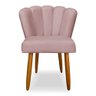 Cadeira de Jantar Pétala Estofada Pés Palito Veludo Rosê Claro - Montanaris Decor - 1