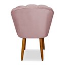 Ver imagem 3 de Cadeira de Jantar Pétala Estofada Pés Palito Veludo Rosê Claro - Montanaris Decor